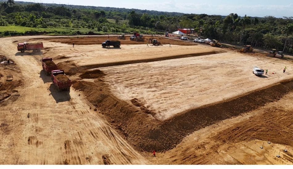 Bulk earthworks and grading across the full site footprint